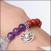 Colorf con cuentas Árbol de la vida Pulsera de yoga 7 Chakra Power Stone Beads Strands Pulseras Curación Reiki Oración NCE para mujeres Drop Ship D DHDCO