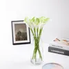 Fleurs décoratives 5 pièces PU artificielle Calla Lily vraie touche fausse fleur pour mariage bouquet de mariée maison jardin décoration chambre décor