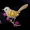 Broches De Luxe Zircon Oiseau Branche Broche Dames Fleur Collier Animal Ornement Cadeaux De Noël