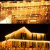 5m Droop Led Lights Cordain Lights Lights Christmas Icicle Flashing Light Us EU -plug 8 Modes5967096