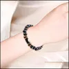 Beaded Black Crystal Hematite Magnetic Magnet Strands Bracelet Bangles Hip Hop Jewelry Beaded Bracelets Drop Ship Delivery Dhhny