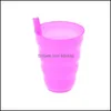 Tazze in plastica St Cup per bambini Tazza colorata con succo estivo integrato Tazze colorate per acqua e caramelle Consegna a domicilio Cucina da giardino Sala da pranzo Bar Dr Dhpra