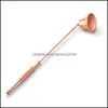 Other Home Decor Stainless Steel Horn Shaped Wick Snuffer Black Sier Rose Gold Candle Cutter Er Trimmer Drop Delivery Home Garden Dhqhx