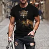 Camisetas Masculinas Tendências de Celebridades Impressão 3D Soltas e Confortáveis Tamanho Grande Casual Personalizado Rua Adulto