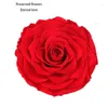 Dekorative Blumen, Güteklasse B, 4–5 cm, konservierte frische Rosenblüten, ewiger Kopf, Geburtstagsgeschenk, Blumenstrauß, langlebiges DIY-Material