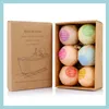 Bath Accessory Set Organic Bath Bombs Spa Skin Care Bathes Bubble Salts Ball Mint Lavender Rose Flavor Drop Delivery Home Garden Bat Dhtif