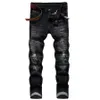 Hurtownia 2042 Designer dżinsów męskich dżins w trudnej sytuacji Rower Rower Slim Fit Motorcycle Denim dla mężczyzn mody dżins mans spodni pour hommes #822