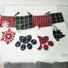 Cat Dog Paw Strump Christmas Sock Decoration Snöflinga Fotavtryck Mönster Xmas Strumpor Apple Candy Presentväska för barn grossist 1122