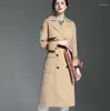 Femmes Trench Coats Printemps Broderie Manteau Pour Femmes Double Boutonnage Manches Longues Femmes Pardessus Femme Dames Vêtements Jaqueta Feminina