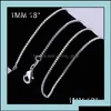 Chaines Chaînes Colliers Pendants Bijoux 925 Chaîne de collier SIER SIER SIER LAVE 1618204 1 mm Pendeur de vélo à boîte mince pour les femmes et les hommes Otuk5