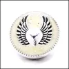 Charms Rhinestone Painting Wings Snap Button Serce Charms Informacje biżuterii 18 mm metalowe przyciski