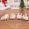Decorações de brinquedos de natal Train de madeira Presentes de jardim de infância infantil L221110