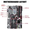 Motherboards 12 PCIE B75 BTC Mining Motherboard CPU Fan Thermal Grease PCI-E To USB3.0 Slot LGA1155 DDR3 MSATA ETH Miner