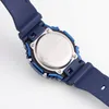 Męski sport sportowy cyfrowy zegarek LED Auto Hand Light Waterproof World Time Metal Dial Blue GM Oak Series