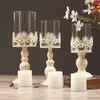 Candle Holders 3 Size Elegant Holder Cube Stand Candlestick Metal Base Craft Votice Large Glass Candles Centro De Mesa Boda