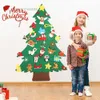 Weihnachtsspielzeug Baby Montessori Spielzeug 32 Stück DIY Filz Weihnachtsbaum Kleinkinder Beschäftigt Brett Weihnachtsbaum Geschenk für Junge Mädchen Tür Wand Ornament Dekorationen L221110