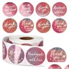 Andere feestelijke feestbenodigdheden Glitter laser Bedankt sticker roze roze rose goud blauw label Roll Adhesive Festival Party Gift Gunst Dec Dhesr