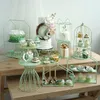 Outils de cuisson Forêt Style Frais Vert Gâteau Stand Combinaison Chic De Mariage Dessert Table Vitrine