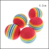 Hundespielzeug kaut Eva Rainbow Cat Dog Ball Haustiere Aktivitäten Lustige Bälle Kid Foam Sponge Elastic Pet Toys Drop Delivery Home Garden Supp Dhiot