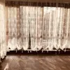 Cortina de cortina americana pastoral pull-up de renda branca cortinas de tule para sala de estar no escritório do escritório