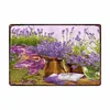 Lavendel Metallplatte Blume Bauernhaus Blechschilder Plakette Vintage Wandkunst Poster Hausgarten Dekor 20 cm x 30 cm Woo