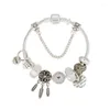 Charm Bracelets Clear Crystal For Women With Dream Catcher & Bangles Fashion Jewelry Gift Drop