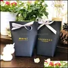 Outras festa festiva suprimentos Merci Candy Bag French Agradecemos Favores de casamento Caixa de presente Upscale preto Bronzing Drop Dat entre Dhsyz