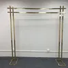 Party Decoration Wedding Arch Shniny Gold Props Double Pole Square Flower Stand Outdoor Frame Shelf Backdrop Decor