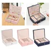 Jewelry Pouches Girl's Box Leather Double Layer Storage Case Bag Multifunction Elegant