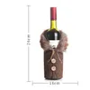 Creative New Wine Cover decoration avec Bow Plaid Linen Bottle Clothes avec Fluff XMAS dîner bière Bouteilles Couvre tissu Fashion Christmas Decor