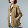 Trench femme manteau en velours côtelé femmes veste 2022 printemps et automne femme courte Jacke d'âge moyen mère haut ample coupe-vent