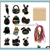 Party Favor Scratch Paper Art Set Easter Black It Off Crafts Notes Ding Boards Sheet With Wore Stylus och Hanging Rop Drop Delive DHLCW