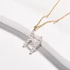 Cadenas accesorios Simple salvaje blanco recto agujero perla 26 letra inglesa collar colgante de mujer al por mayor