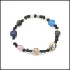 Charm Armbänder Universum Acht Planeten Armband Achat Naturstein Perlen Charm Armbänder Herrenschmuck Drop Ship Lieferung Dh5Oh