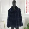 Cappotto di pelliccia da donna Giacca invernale da donna Rex Cappotto caldo Moda