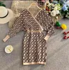 Casual Dresses designer 22FF Women Classic vintage Knit Dress Fashion clothes full letter Luxurious senior Long sleeve