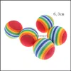 Hundespielzeug kaut Eva Rainbow Cat Dog Ball Haustiere Aktivitäten Lustige Bälle Kid Foam Sponge Elastic Pet Toys Drop Delivery Home Garden Supp Dhiot