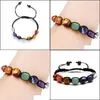 Beaded 7 Chakra Yoga Natural Stone Pärlade Strands Armband Kvinnor Män irregar pärlor armband mode smycken vilja och sandig present dro dhc8p