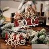 Noel Dekorasyonları Noel Asma Kolye Ahşap Pencere Noel Ağacı Ürün Mektupları Halat Dekorasyon Damla Teslimat Hom Dhrfs