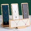 Sieraden zakjes vast hout pography achtergrond rekwisieten ketting display stand po shoot decor met pu lederen houder