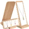 Sieraden zakjes vast hout pography achtergrond rekwisieten ketting display stand po shoot decor met pu lederen houder