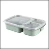 Lunchboxen 3 raster lunchboxen met deksel magnetron voedsel fruit opbergdoos take container draagbare drop levering home tuin huis dhrzu