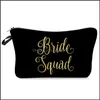 Bolsas de almacenamiento Bolsa de maquillaje de novia Impreso digital Regalo de dama de honor Boda Mujeres Monedero casual Colgante Bolsa cosmética Drop Entrega Inicio G DHW7N