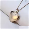 Pendant Necklaces Diamond Studded Heart Shaped Charms Diy Floating Locket Pendant Necklace Copper Gold Plated Po Box Collarbone Chai Dhzxt