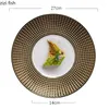 Plates Ceramic Dinner Plate Pastry Bread Dessert Tray Round Tableware Pasta Steak Dish Home Sashimi Sushi Seafood Vegetable