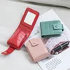 Bolsas de cosméticos casos de batom com espelho mulheres viagens padrão de maquiagem PU mini higienetry organizador de bolsa de armazenamento 221110