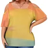 قميص غروب غروب طباعة S خفية عموم العلم عارضة T قصيرة الأكمام السيدات الأنيقة Tshirt نمط الصيف Tees بالإضافة إلى الحجم 4XL 5XL