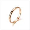 An￩is de banda 2mm 2m de banda simples anel em branco Superf￭cie lisa A￧o inoxid￡vel Tit￢nio rosa Gold Black Knuckle Rings For Women ￍndice F Dh9m5