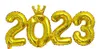 Gold Silber 2023 Luftballons Aluminiumfolienballons für Neujahr, Festival, Party, Jubiläum, Hochzeit, Party-Dekorationen