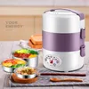 Electric Baking Pans 220V Multifunction Electric Lunch Box 3 Layer Stainless Steel Liner Rice Cooker 2L Food Containers Insulation Heating Food 221110